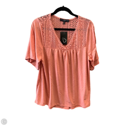 Top Short Sleeve By Fred David In Coral, NEW! Size: L