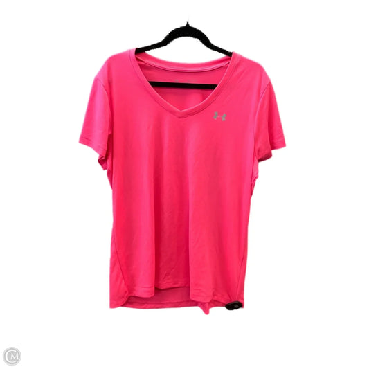 Athletic Top Short Sleeve By Under Armour In Pink, Size: Xl