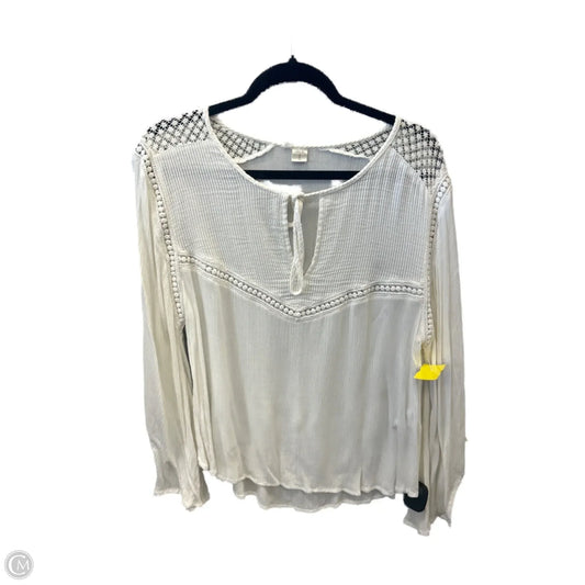 Top Long Sleeve By Volcom In White, Size: S