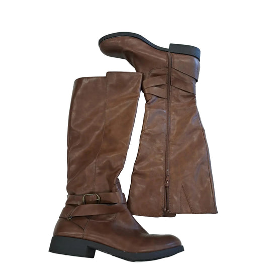 Boots Mid-calf Flats By Style And Company In Brown, Size: 8