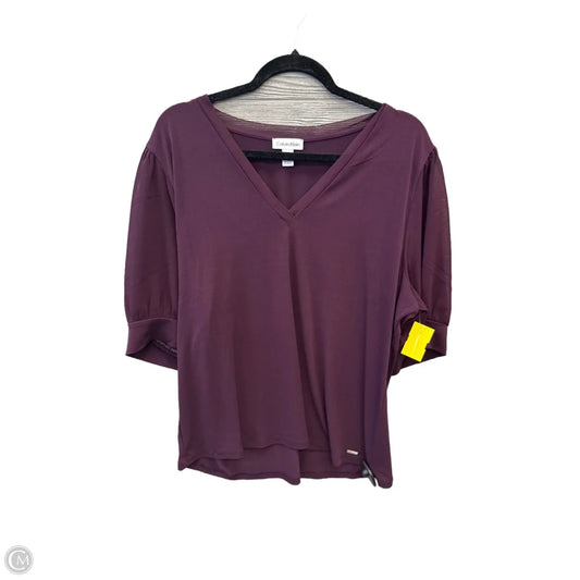 Top Long Sleeve By Calvin Klein In Purple, Size: Xl