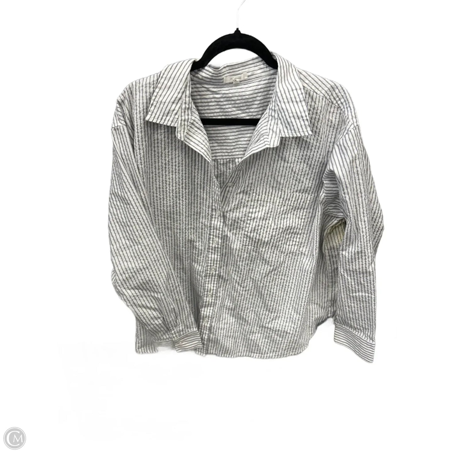 Top Long Sleeve By Maurices In Grey & White, Size: Xl