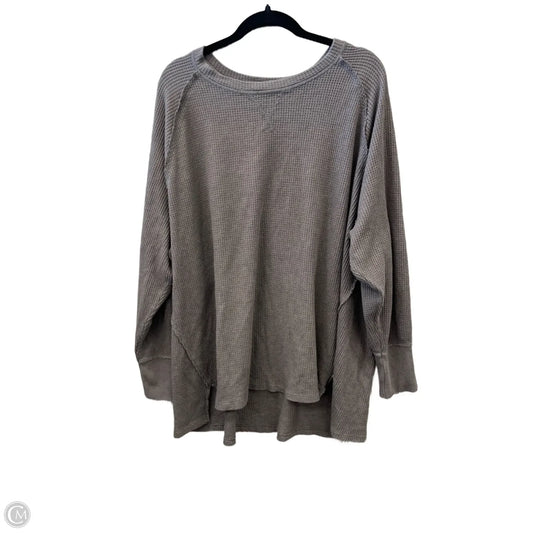Top Long Sleeve By Terra & Sky In Grey, Size: 3x
