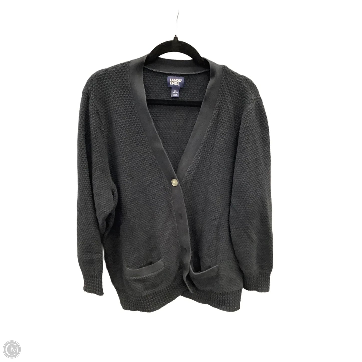 Cardigan By Lands End In Black, Size: 2x