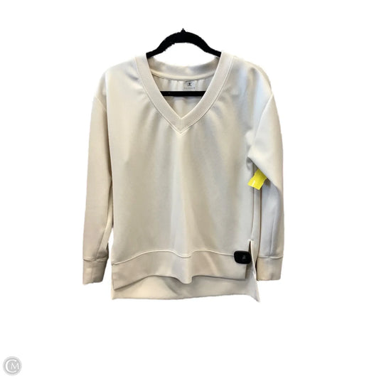 Athletic Top Long Sleeve Crewneck By Danskin In Cream, Size: Xs
