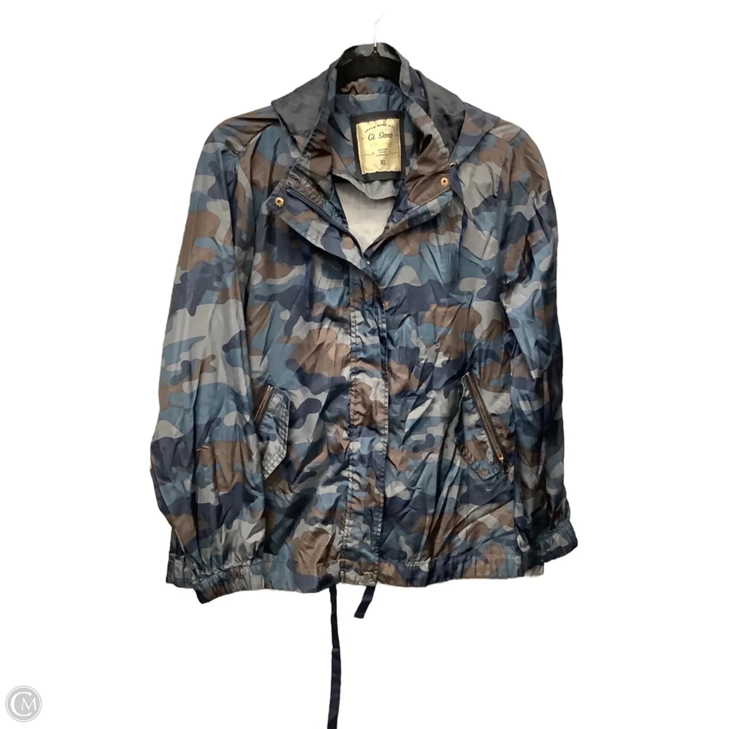 Jacket Windbreaker By Ci Sono In Camouflage Print, Size: Xl