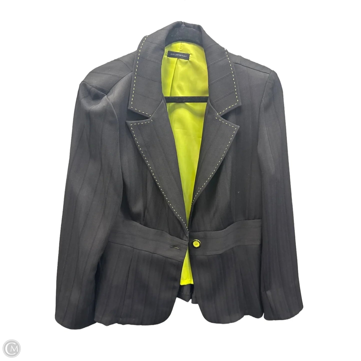 Blazer By Clothes Mentor In Black & Green, Size: M