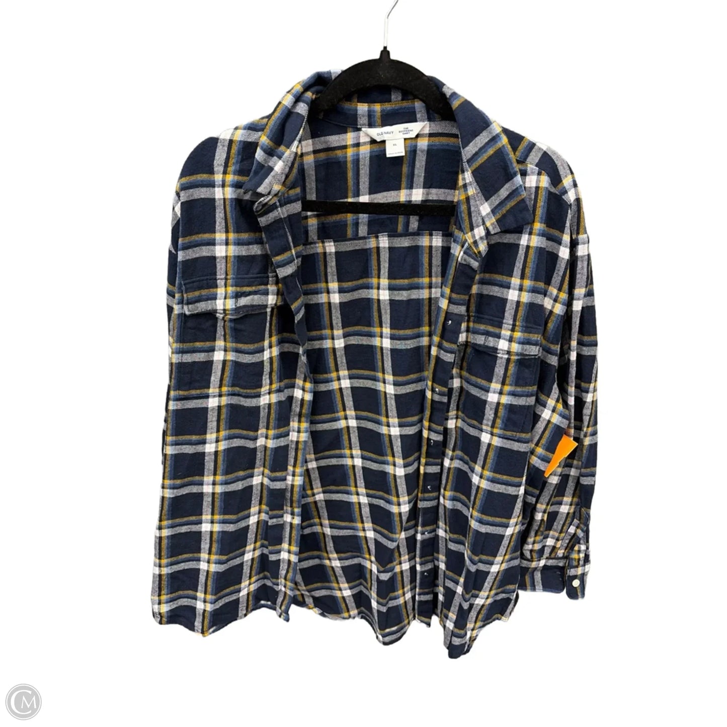 Top Long Sleeve By Old Navy In Plaid Pattern, Size: Xl