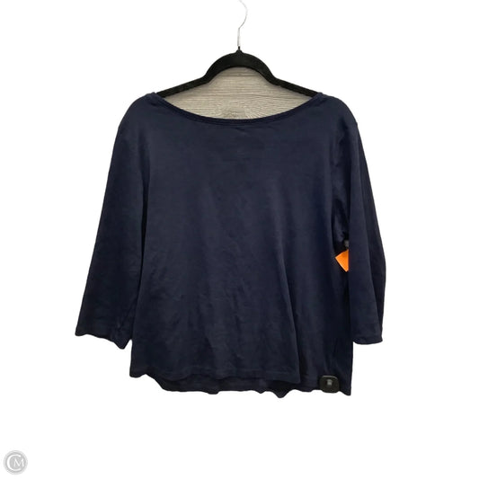 Top 3/4 Sleeve Basic By Talbots In Blue, Size: 2x