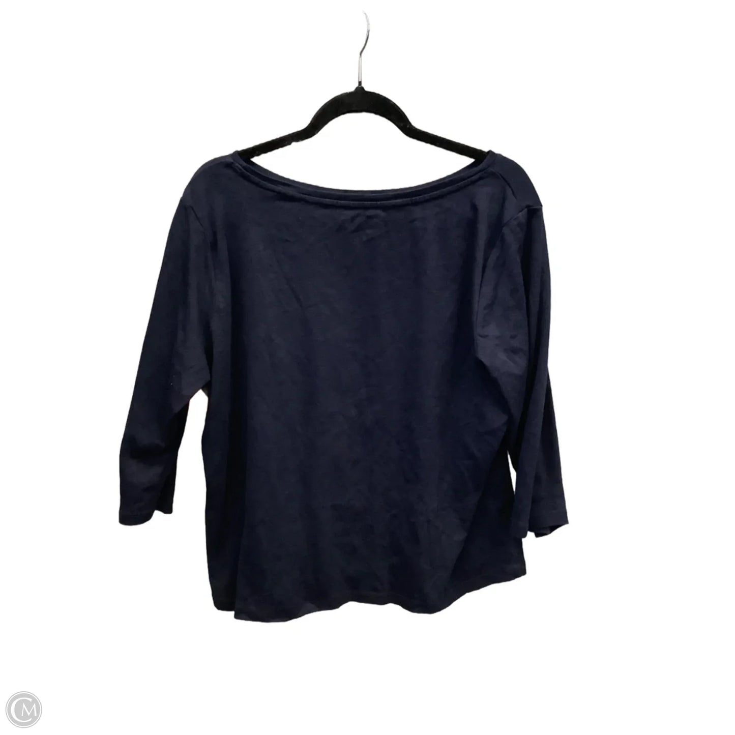 Top 3/4 Sleeve Basic By Talbots In Blue, Size: 2x