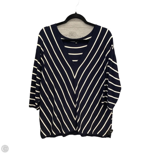 Top Long Sleeve By Talbots In Striped Pattern, Size: 2x