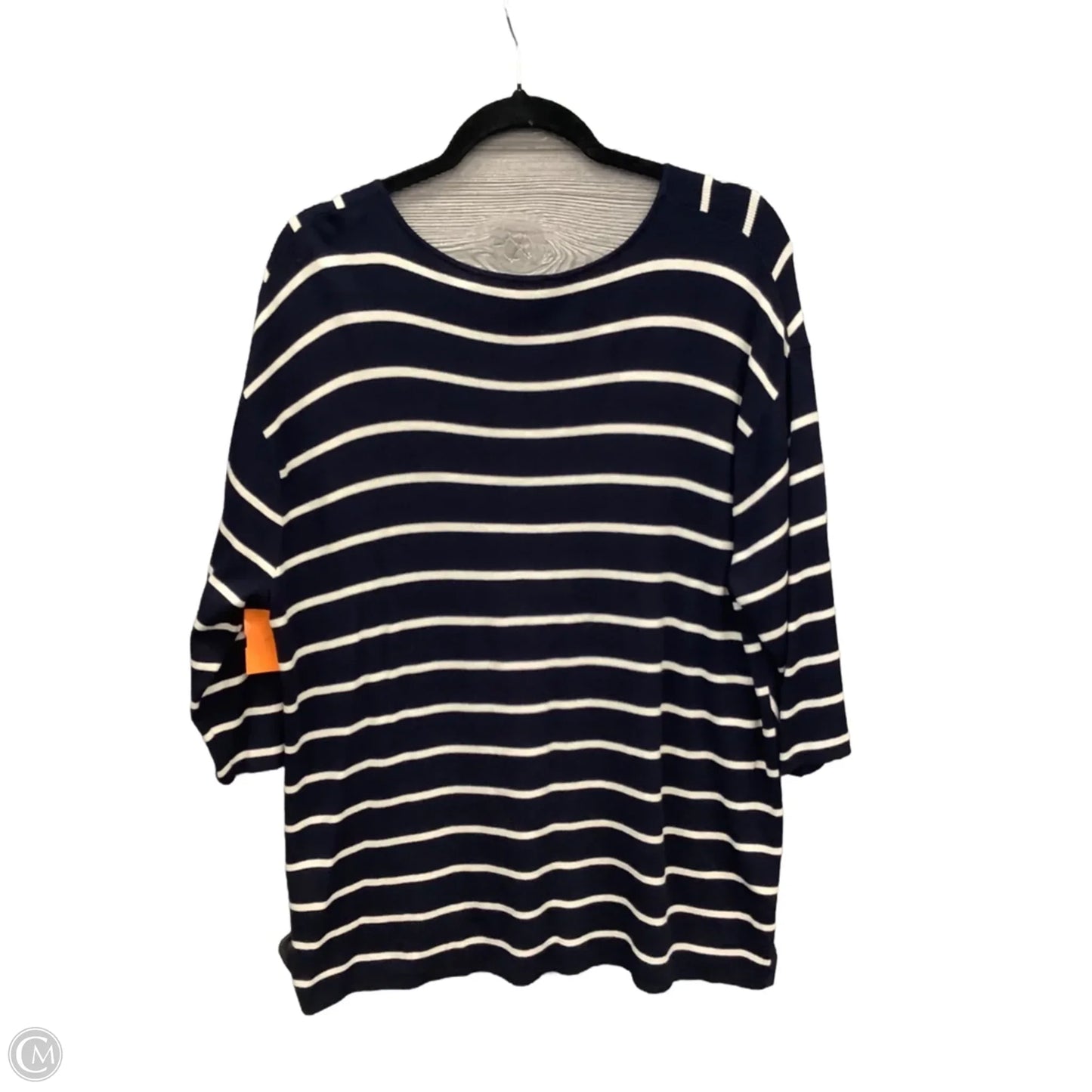 Top Long Sleeve By Talbots In Striped Pattern, Size: 2x