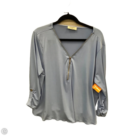 Top Long Sleeve By Zenana In Blue, Size: 3x