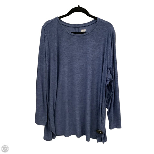 Top Long Sleeve Basic By Lands End In Blue, Size: 3x