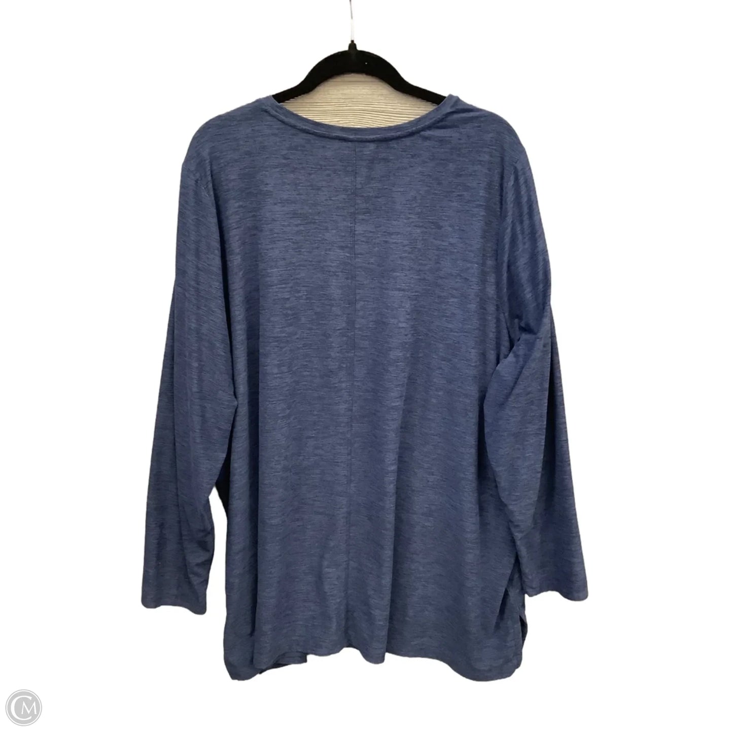 Top Long Sleeve Basic By Lands End In Blue, Size: 3x