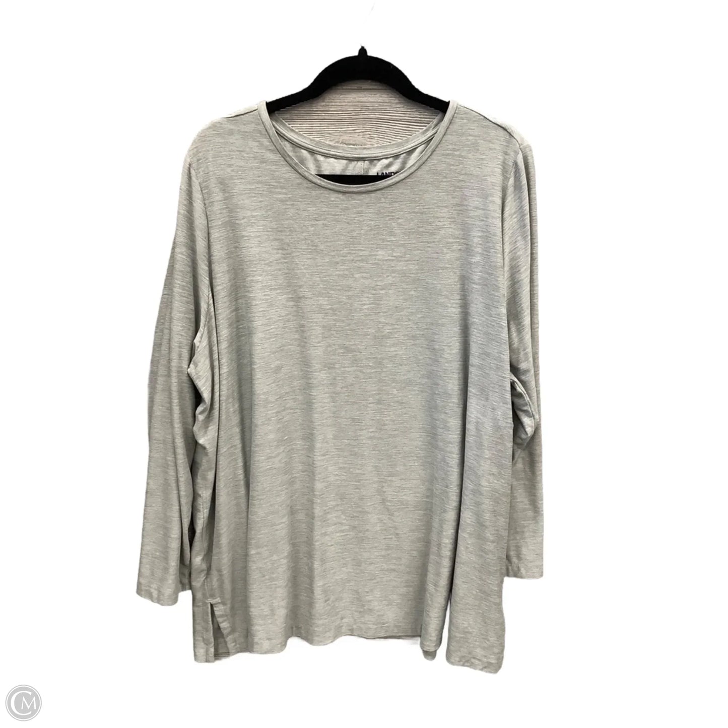 Top Long Sleeve Basic By Lands End In Grey, Size: 3x
