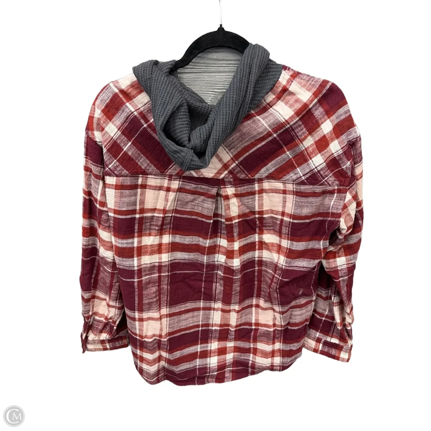 Top Long Sleeve By Maurices In Plaid Pattern, Size: M