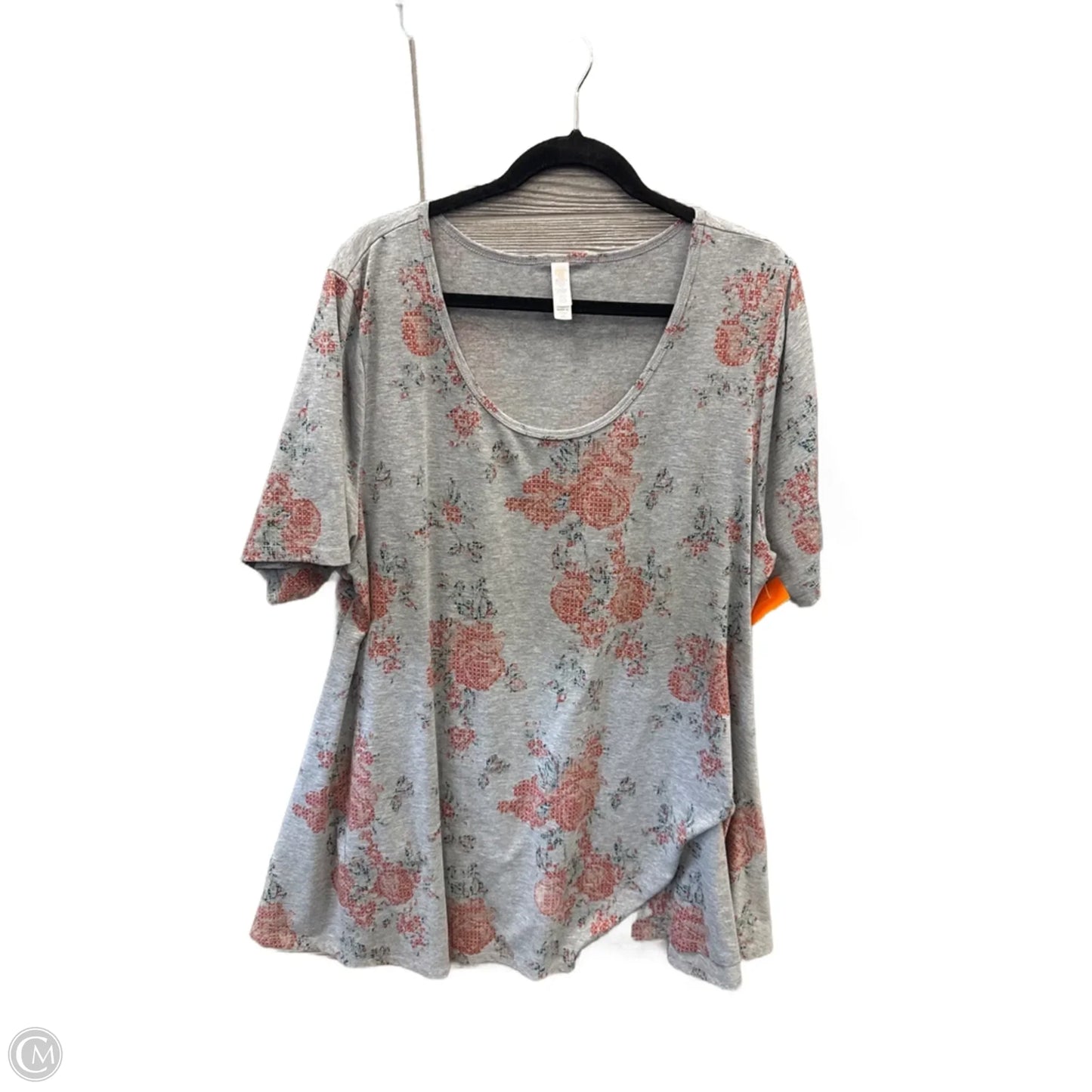 Top Short Sleeve By Lularoe In Grey, Size: 2x