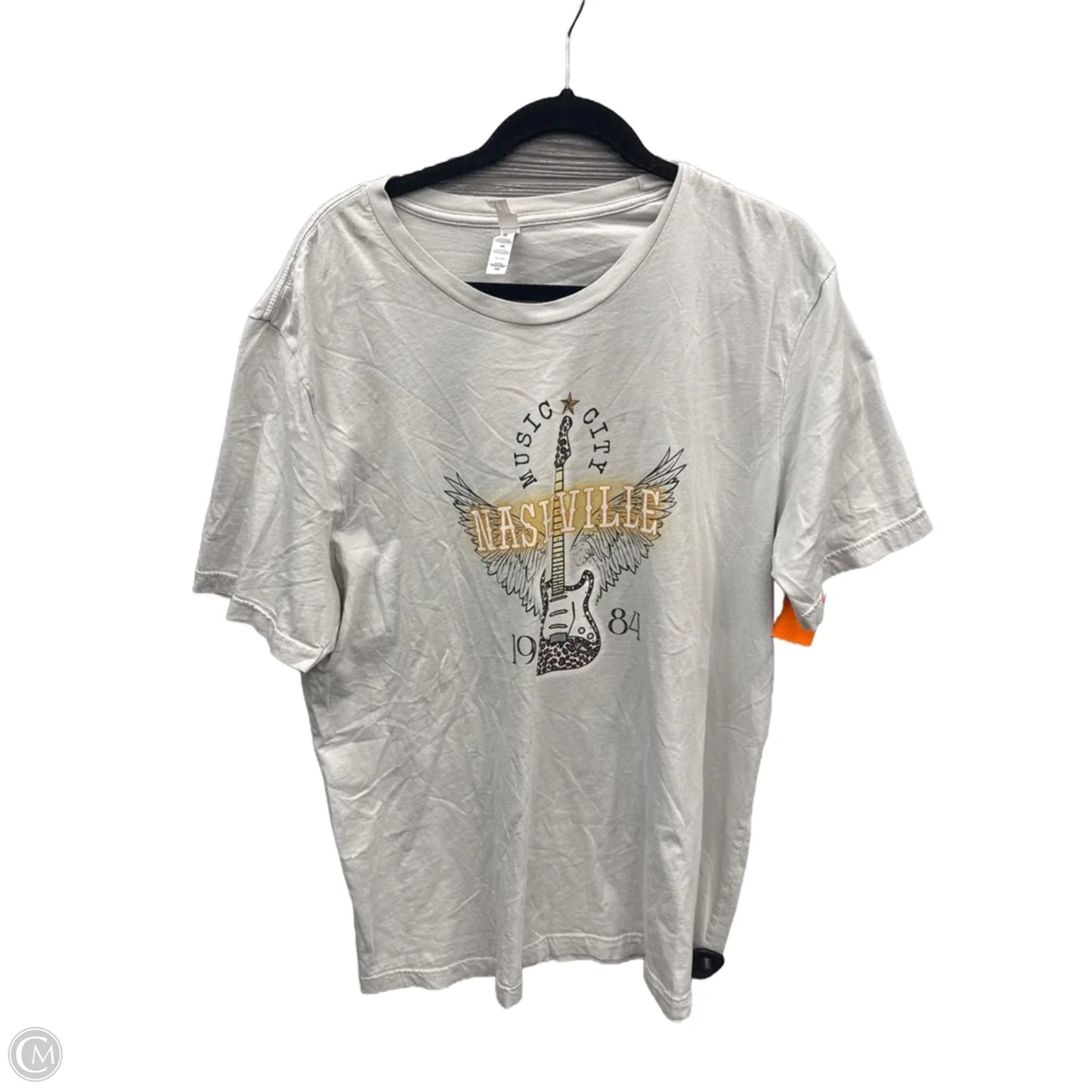 Top Short Sleeve By Canvas In Grey, Size: 2x