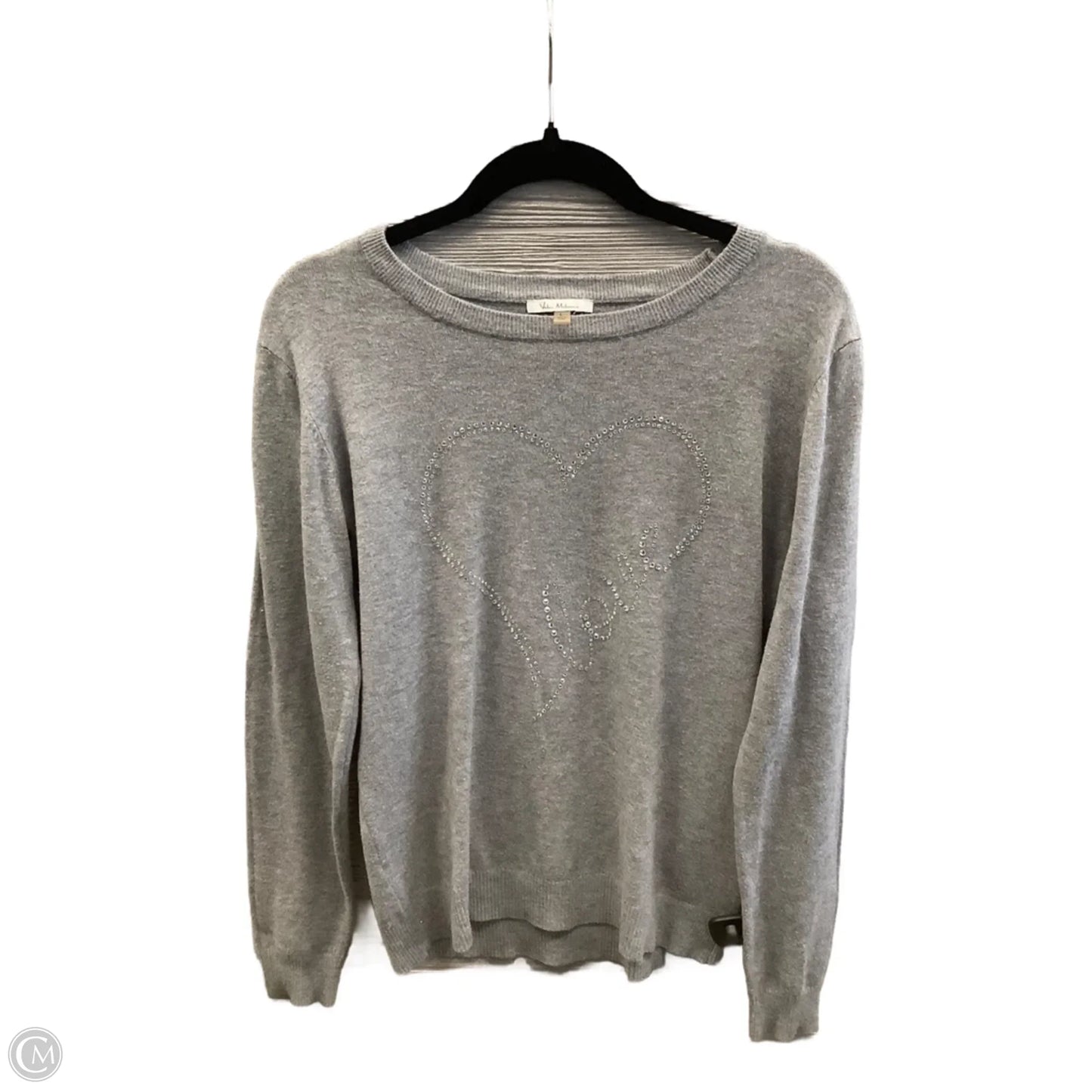 Top Long Sleeve By Vila Milano In Grey, Size: L