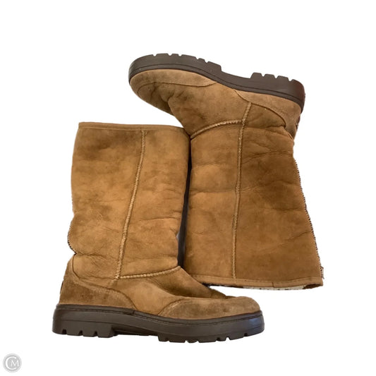 Boots Designer By Ugg In Brown, Size: 8