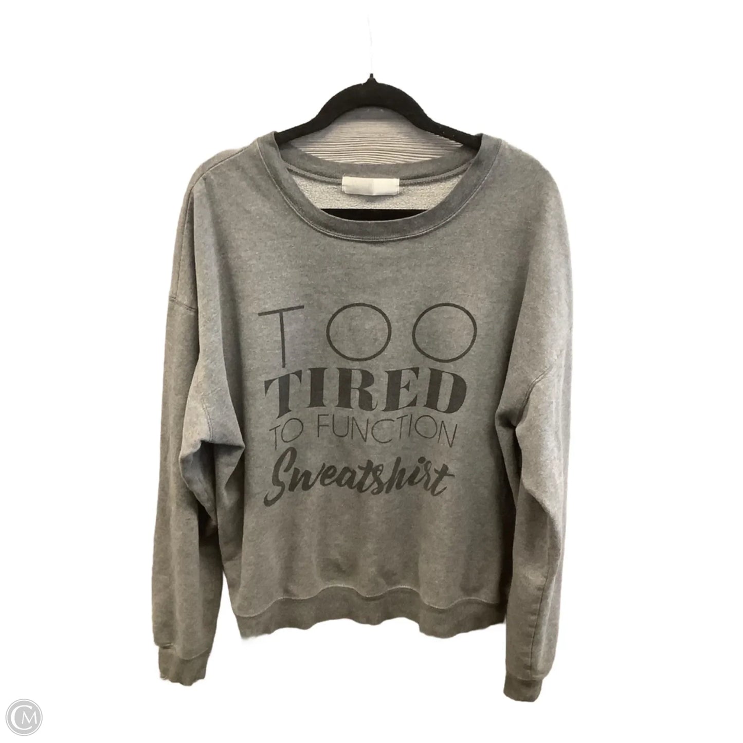 Sweatshirt Crewneck By Wound Up In Grey, Size: Xxl