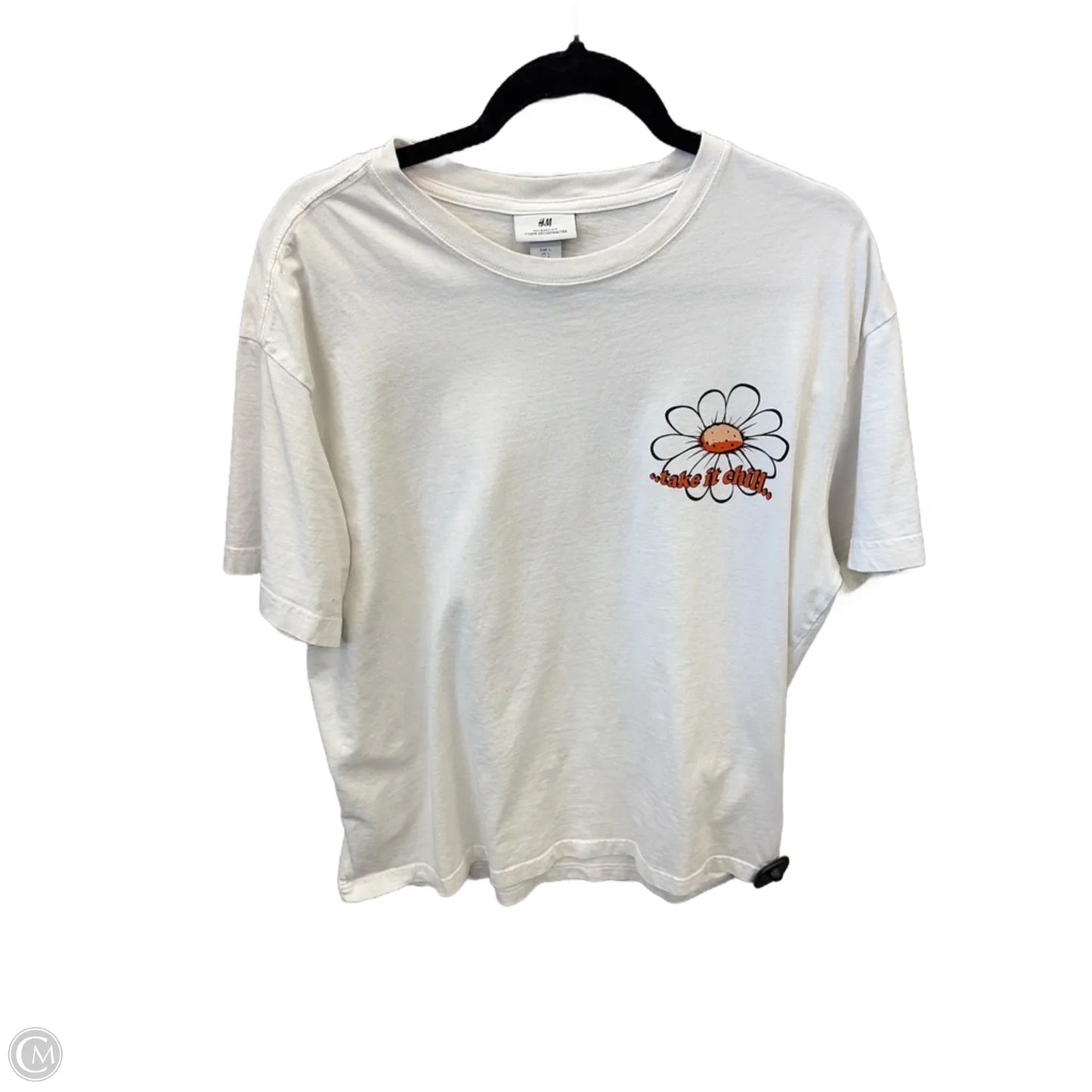 Top Short Sleeve By H&m In White, Size: L
