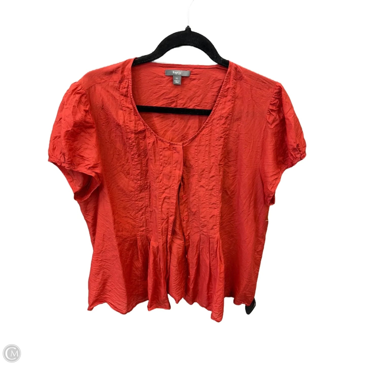 Top Short Sleeve By Apt 9 In Red, Size: Xl