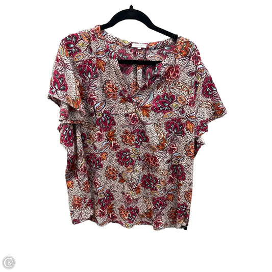 Top Short Sleeve By Maurices In Floral Print, Size: 2x