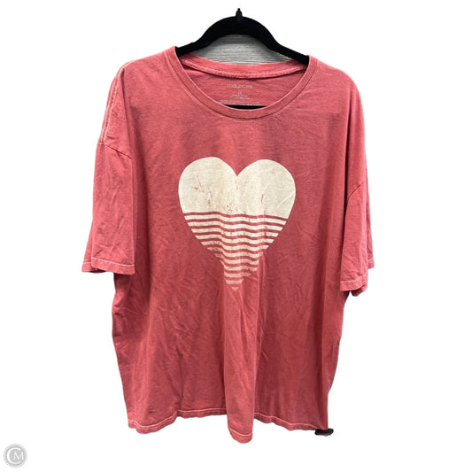 Top Short Sleeve By Maurices In Red, Size: 2x