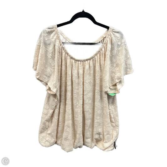 Top Short Sleeve By Maurices In Cream, Size: 2x