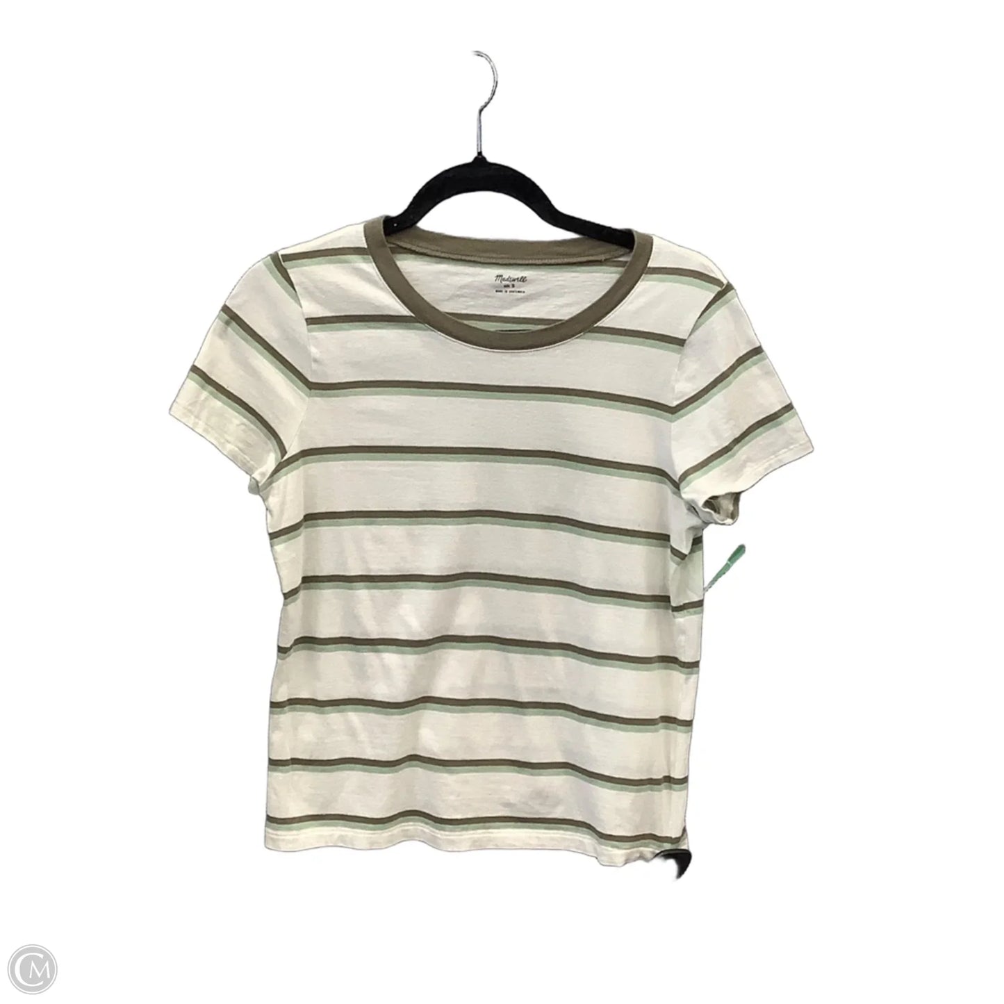 Top Short Sleeve By Madewell In Striped Pattern, Size: S