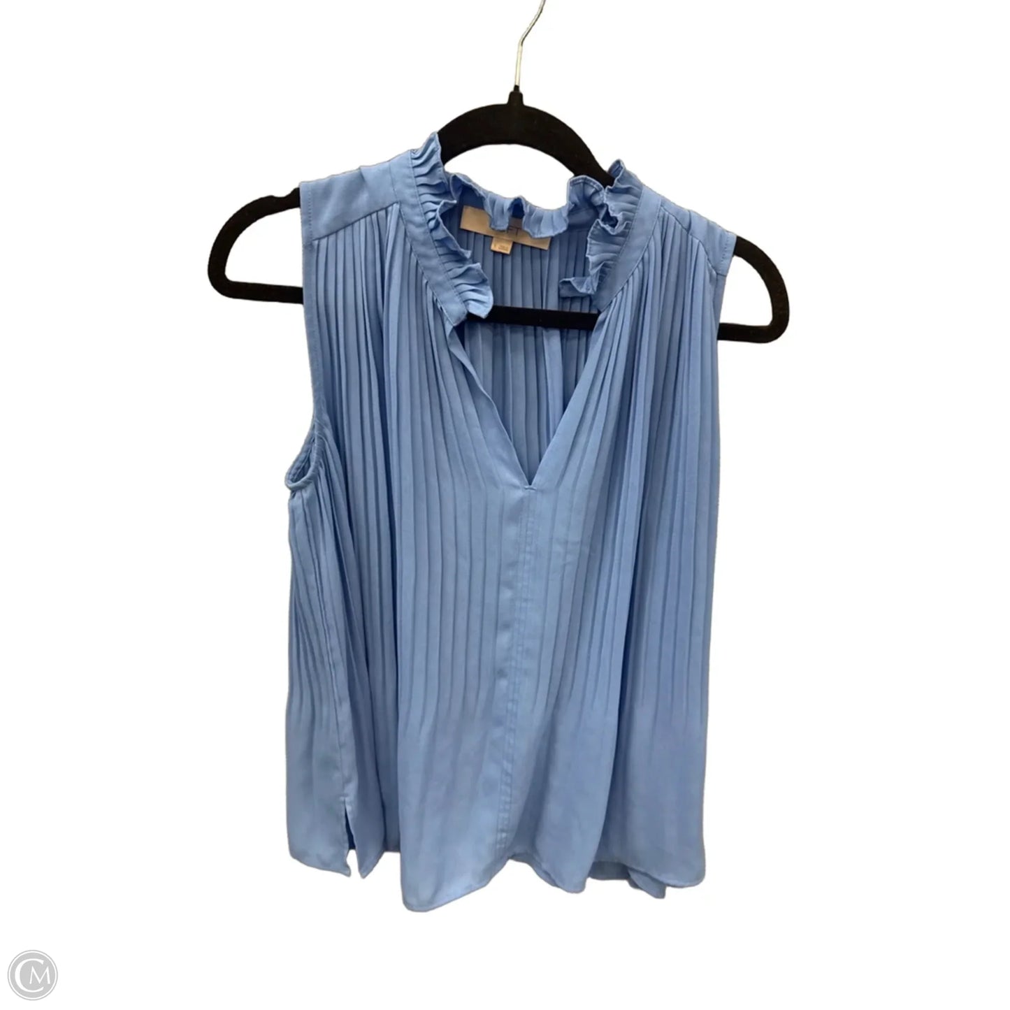 Blouse Sleeveless By Loft In Blue, Size: S