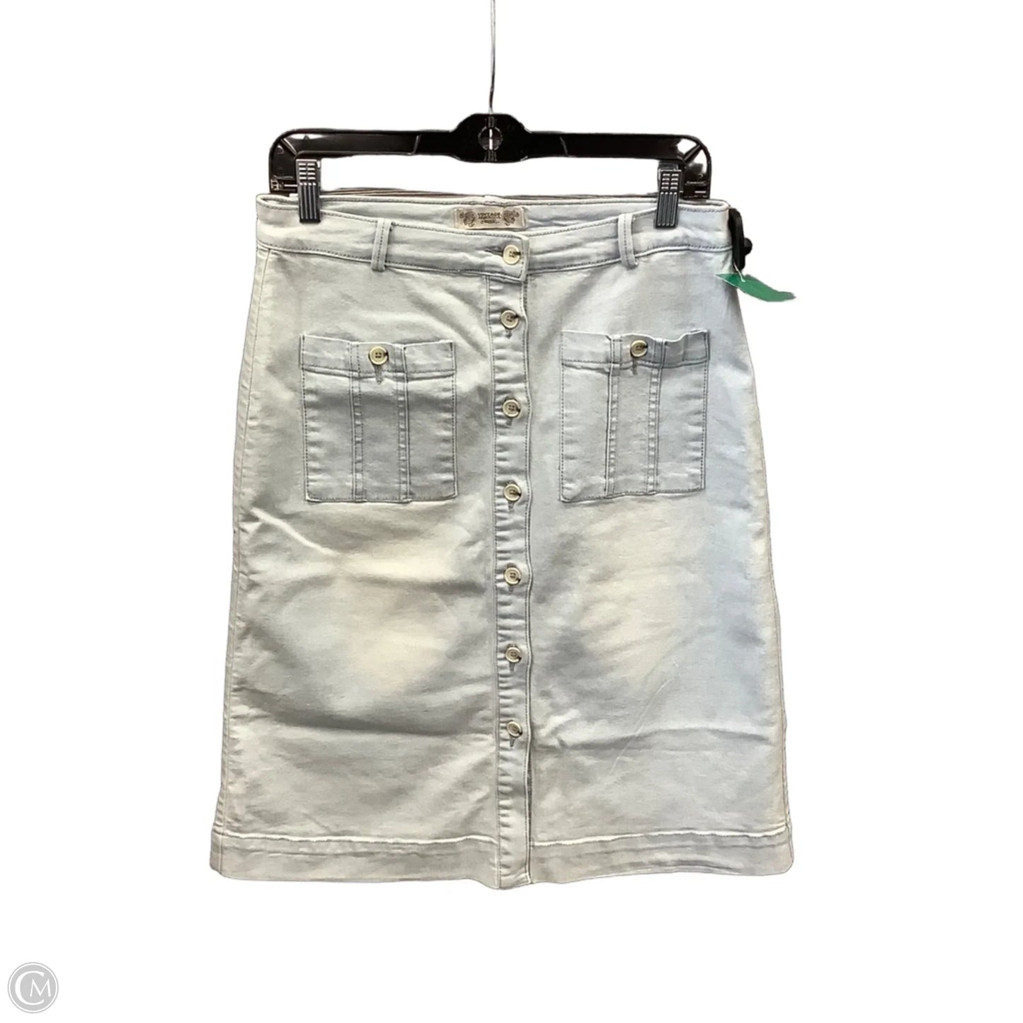 Skirt Midi By Vintage America In Blue Denim, Size: 6