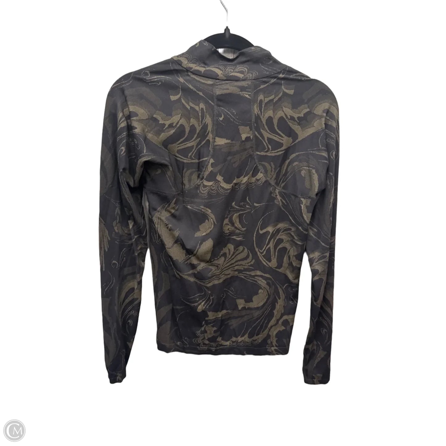 Athletic Top Long Sleeve Collar By Athleta In Black, Size: M