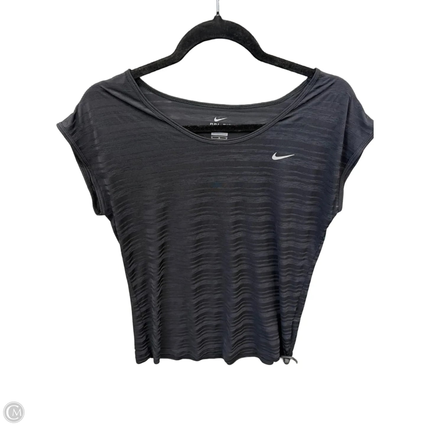 Athletic Top Short Sleeve By Nike In Black, Size: M