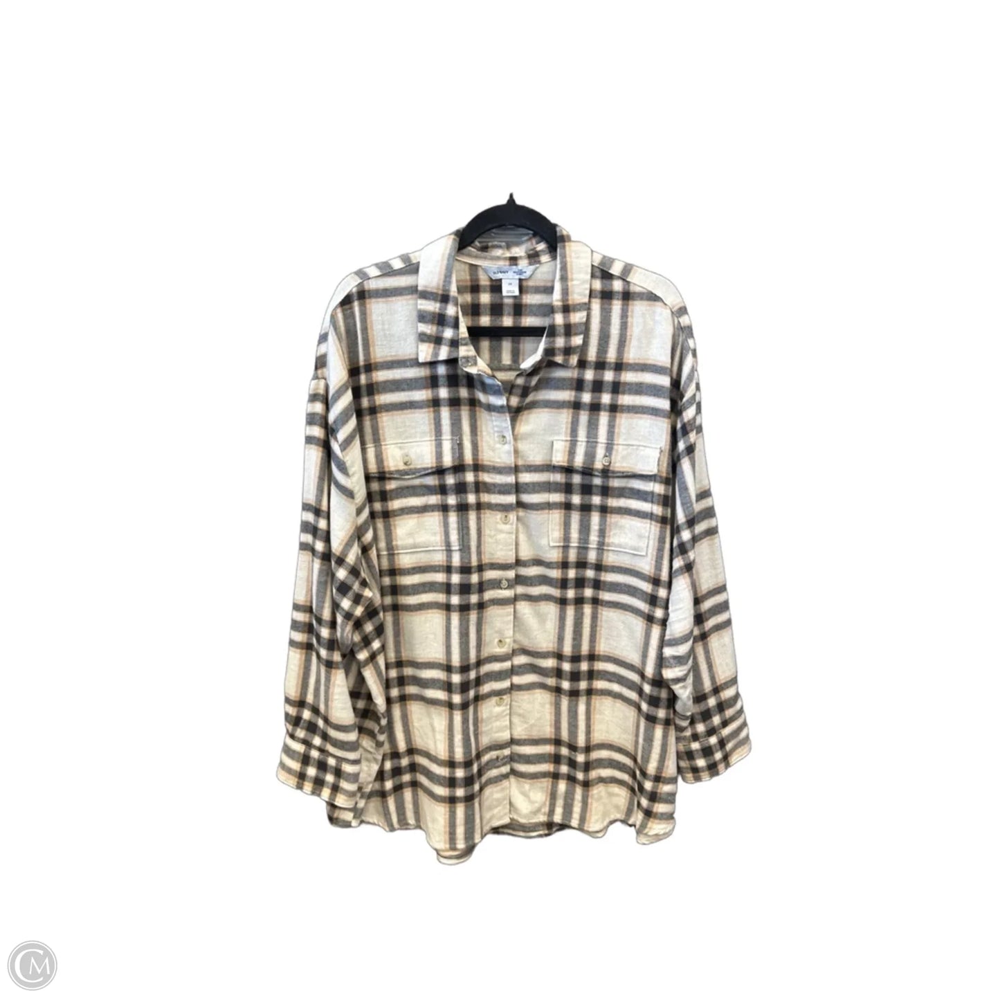 Top Long Sleeve By Old Navy In Plaid Pattern, Size: 2x