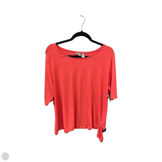 Top Short Sleeve By Chicos In Orange, Size: Xl