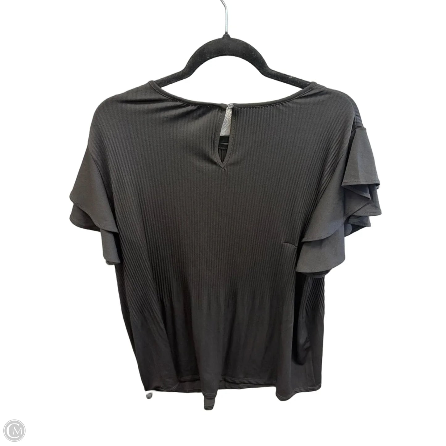Top Short Sleeve By Adrianna Papell In Black, Size: Xl