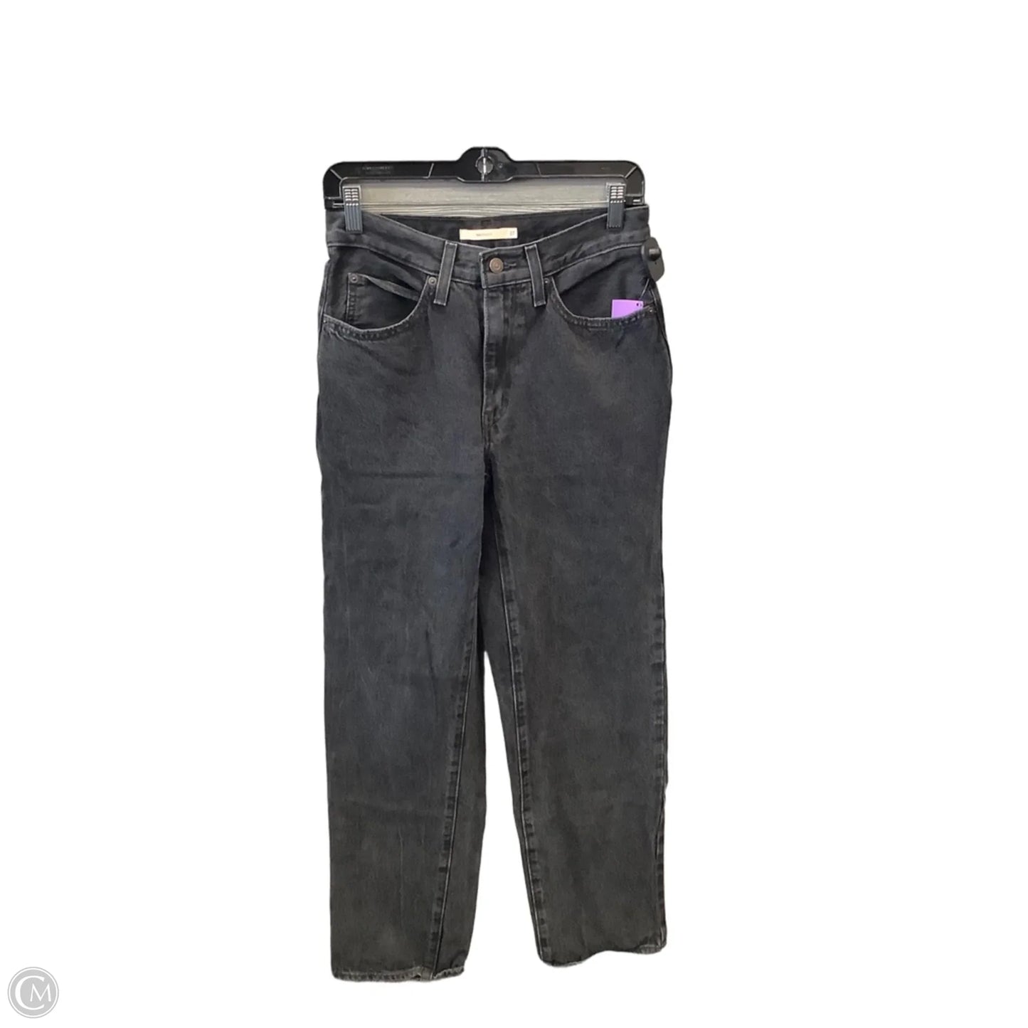 Jeans Straight By Levis In Black Denim, Size: 4