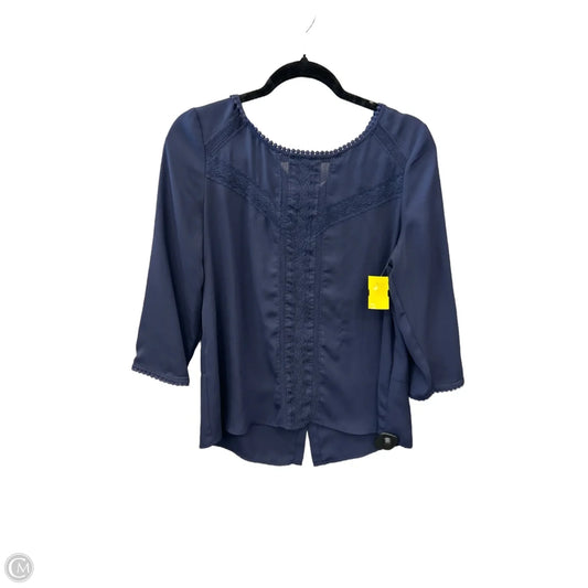 Top 3/4 Sleeve By Lc Lauren Conrad In Blue, Size: L