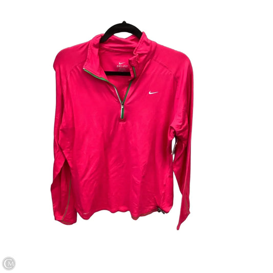 Athletic Top Long Sleeve Collar By Nike In Pink, Size: Xl