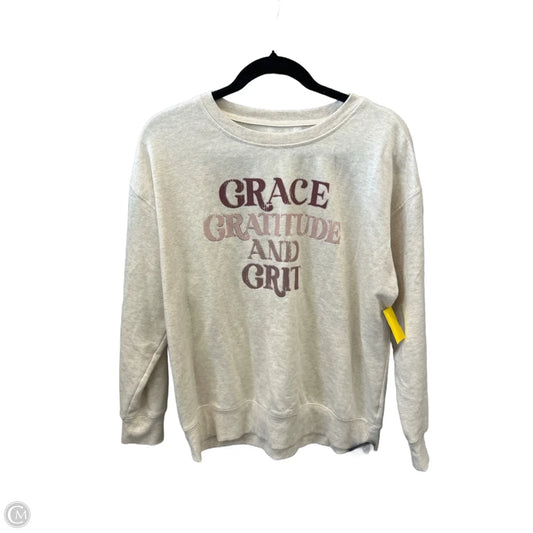 Sweatshirt Crewneck By Maurices In Cream, Size: L