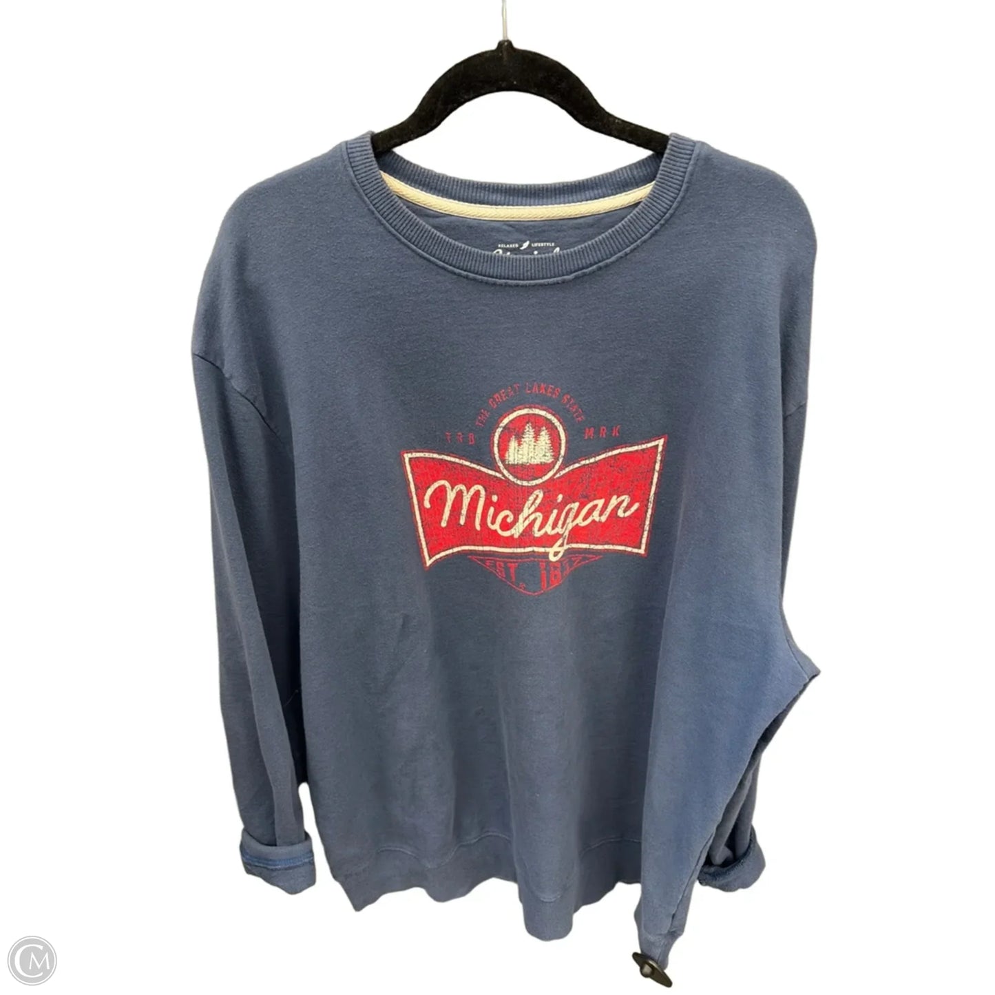 Sweatshirt Crewneck By Clothes Mentor In Blue, Size: 2x