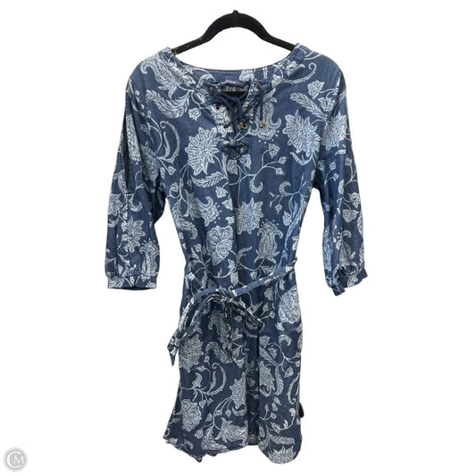 Dress Casual Midi By Isaac Mizrahi Live Qvc In Blue, Size: L
