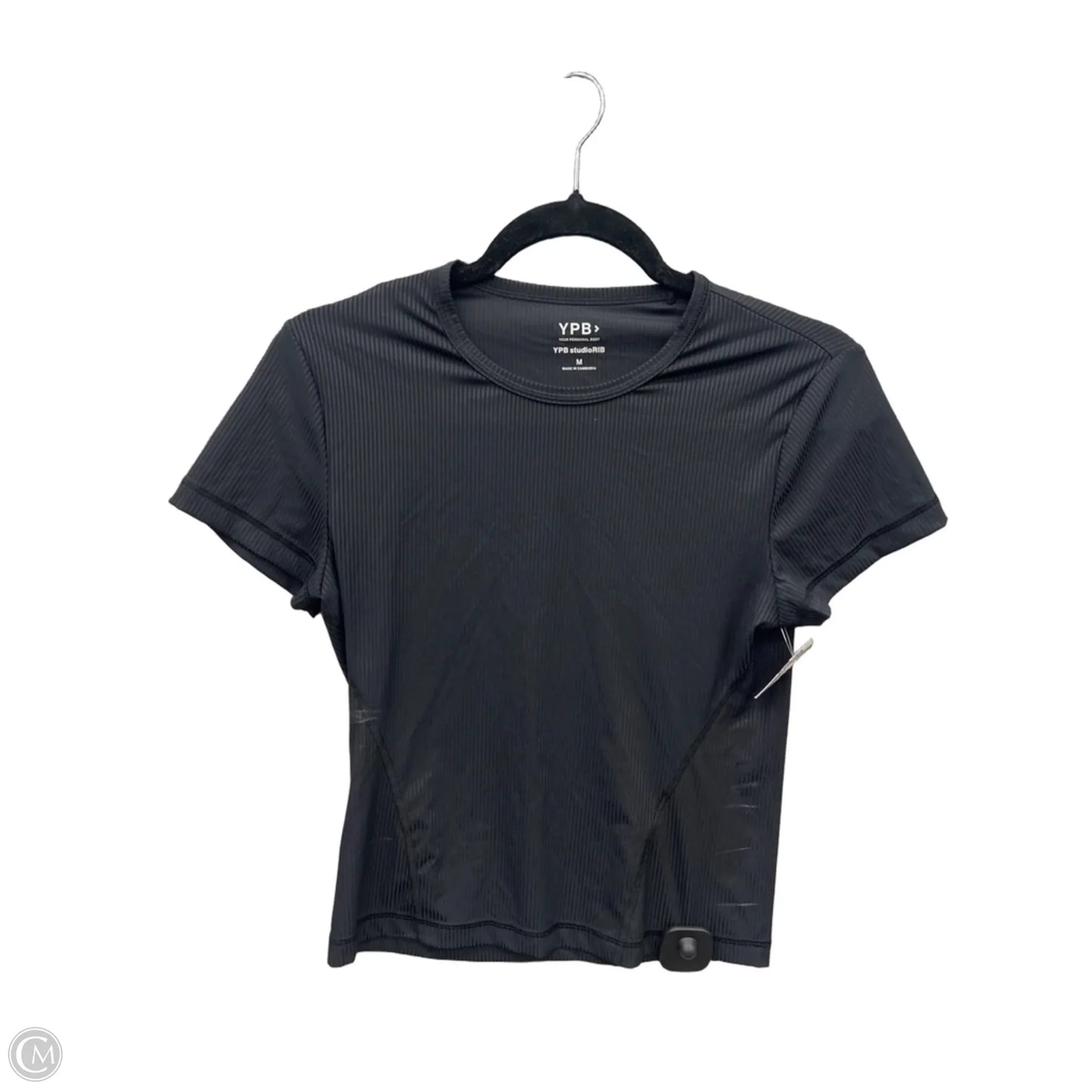 Athletic Top Short Sleeve By Ypb In Black, Size: M