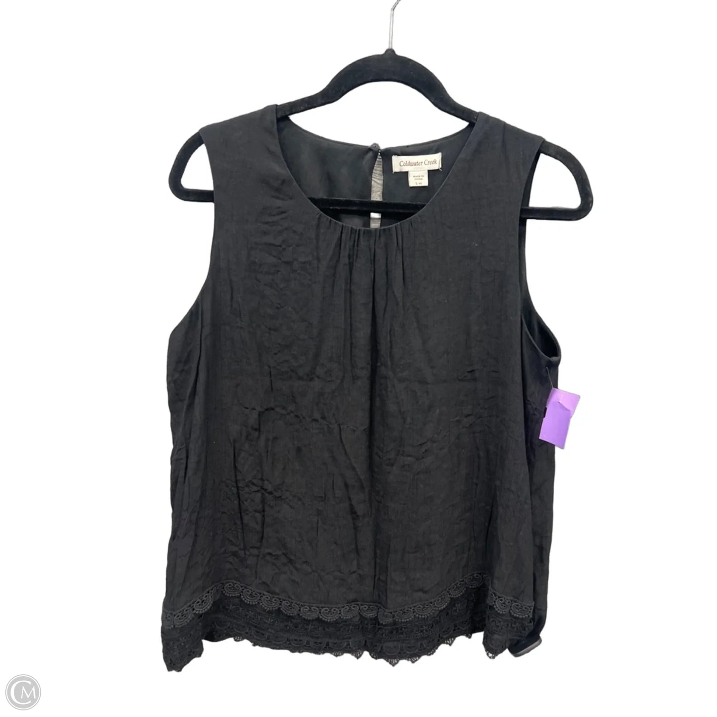 Top Sleeveless By Coldwater Creek In Black, Size: L
