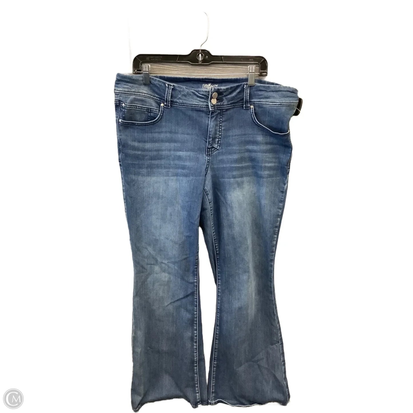 Jeans Flared By Maurices In Blue Denim, Size: 16