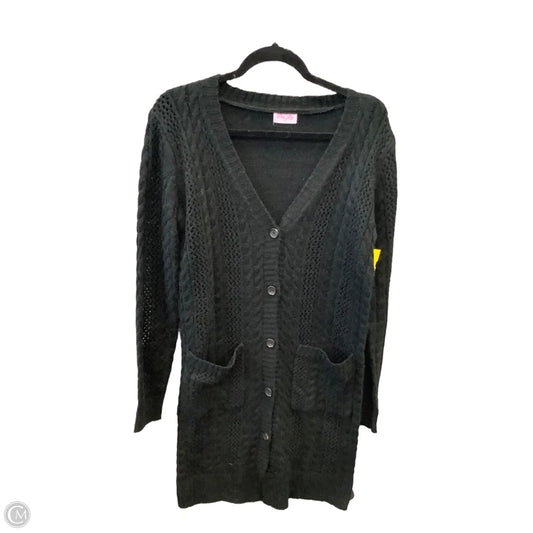 Sweater Cardigan By Pink Lily In Black, Size: S