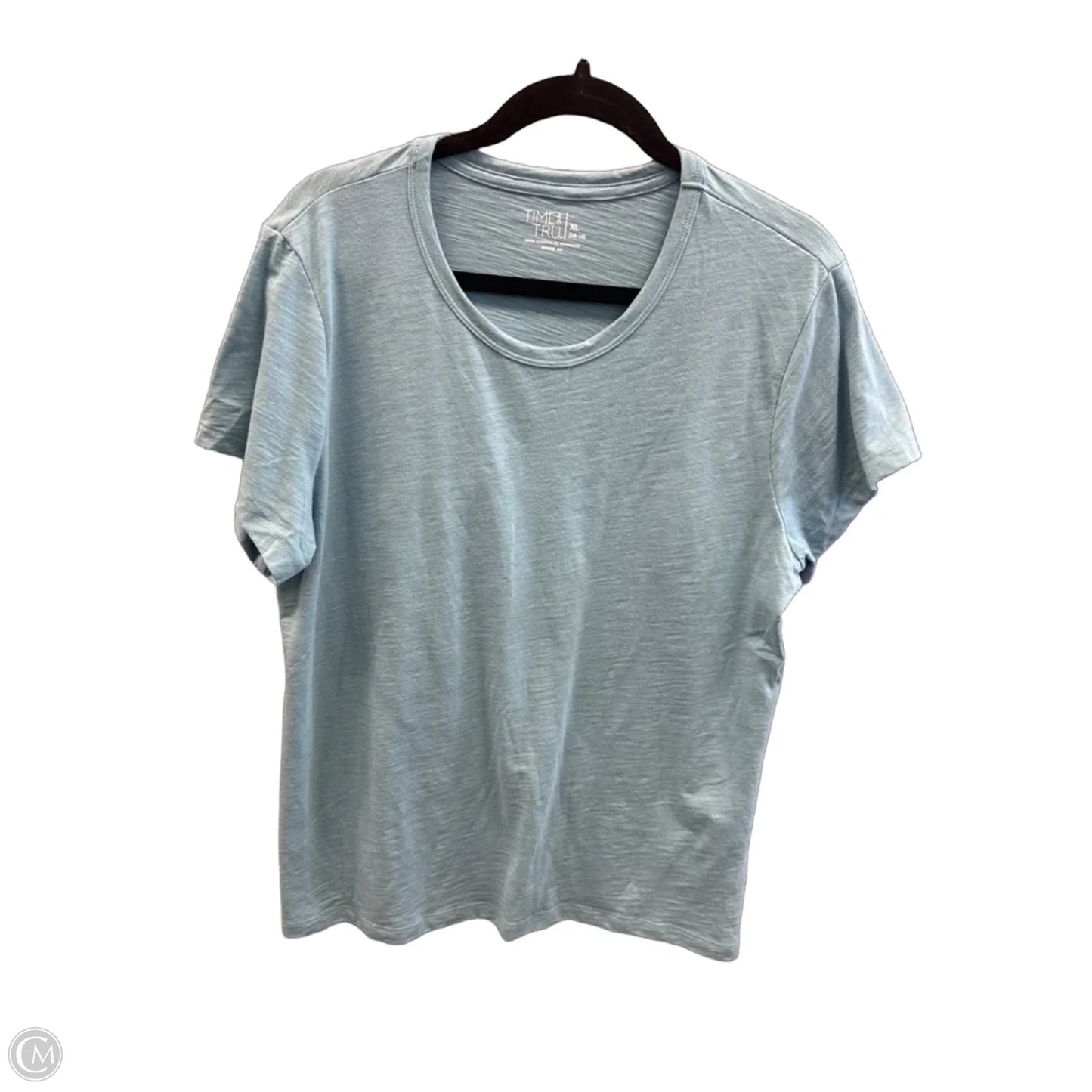 Top Short Sleeve Basic By Time And Tru In Blue, Size: Xl
